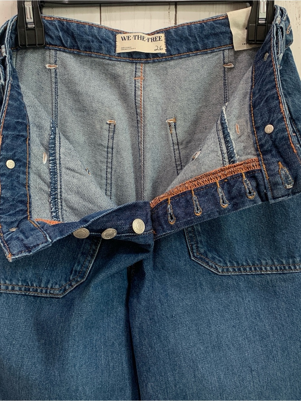 Free People We The Free Palmer 26  Cuffed Jeans Tunnel Vision Baggy Relaxed NWT - Picture 12 of 16